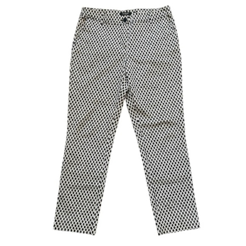 Olsen Navy and White Geometric Trousers